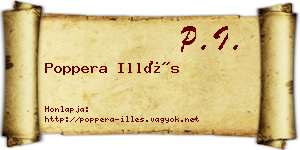 Poppera Illés névjegykártya